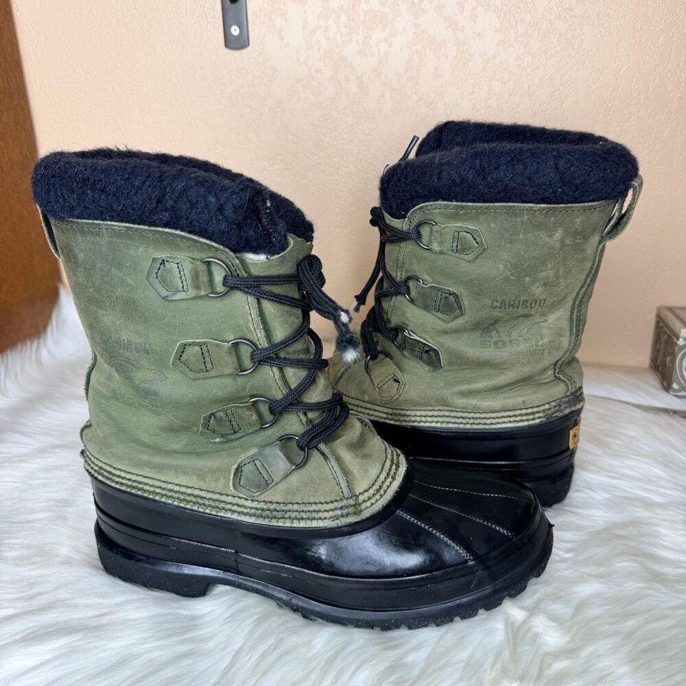 Sorel Caribou Winter Snow Boots Green Size 9
